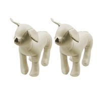 Rdjumpdjo 2X Leather Dog Mannequins Standing Position Dog Models Toys Pet Animal Shop Display Mannequin White S