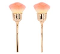 Rdjumpdjo 2X Nail Dust Brush Brush Nail Art Cleaning Brush Blush Powder Brush(Gold)