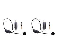 Rdjumpdjo 2X New 2 in 1 Handheld UHF Wireless Microphone Professional Head-Wear Mic Volume Amplifier for Speech Teaching