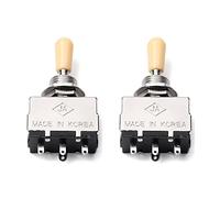 Rdjumpdjo 2X Solid Knob Shaft Box Style for 3 Way Pickup Selector Toggle Switch, Beige Tip