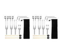 Rdjumpdjo 2X Tuning Fork Set (128Hz, 136.1Hz, 512Hz,4096Hz) of Tuning Forks with Reflex Hammer for Healing Chakra Healing Musical