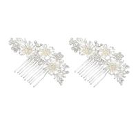 Rdjumpdjo 2X Wedding Bridal Hair Combs Vintage Imitation Crystal Hairpins Prom Jewelry Gold Silver Flower Pattern Women Silver