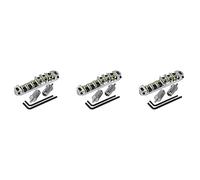 Rdjumpdjo 3X Chrome Metal Plated Roller Saddle Tune-O- Bridge for Style Electric Guitar Replacement