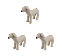 Rdjumpdjo 3X Leather Dog Mannequins Standing Position Dog Models Toys Pet Animal Shop Display Mannequin White M