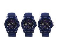 Rdjumpdjo 3X Sport Style Canvas Belt Quartz Wrist Watch Dark Blue