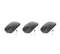 Rdjumpdjo 3X Wireless Mouse Rechargable,2.4G Ultra Silent Optical Mouse with USB and Type-C Receiver, for Laptop, (Black)