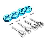 Rdjumpdjo 4Pcs Hexagonal Combiner Wheel Rim Hex 7mm for 1/18 A949 & 4Pcs Wheel Axles 1/18 RC for A949