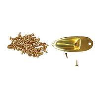 Rdjumpdjo 50x Guitar Bass Screws Parts for Scratchplates Pickguard, Gold & 1Pcs Boat Output Input Jack Plate Sockets for Strat Guitar Replacement Parts