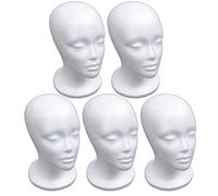 Rdjumpdjo 5X Female Foam Mannequin Head Model Hat Wig Display Stand Rack White