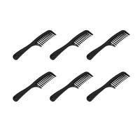Rdjumpdjo 6X Black Double Row Tooth Detangler Hair Comb Shampoo Comb with Handle for Long Curly Wet Hair