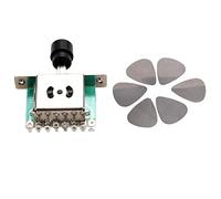 Rdjumpdjo 6X Stainless Steel Guitar Picks - Silver with 3 Way Selector Switches,Guitar Pickup Toggle Lever Switches
