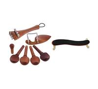 Rdjumpdjo A Natural Jujube Wood 4/4 Violin Parts Accessories Set with Professional Maple Wood Violin Shoulder Rest