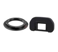 Rdjumpdjo Black Rubber Wrapped Plastic Eyecup Eyepiece for 60Da & Black Metal Lens Mount Adapter, for M42 Lens