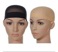 Rdjumpdjo Deluxe Wig Cap Hair Net for Weave 4 Pieces/Pack Hair Wig Nets Stretch Mesh Wig Cap for Making Wigs Free Size(Black&Skin Tone)