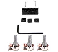Rdjumpdjo Guitar String Lock Locking Nut with 3 Pcs Double Balance Stacked Knurled Stalk Guitar Bass Control Pots Potentiometer