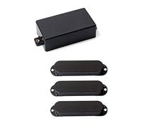 Rdjumpdjo Plastic Sealed Humbucker Pickup Cover Fit SQ Pickup Guitar Parts (Black) & Black Closed Single Coil Pickup Cover Sealed Pickup Covers