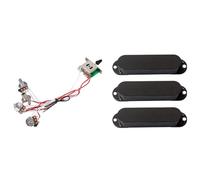 Rdjumpdjo Pots for Strat Guitar 1 Volume 2 Tone Control 5 Way Switch 3-500K Pot with Black Closed Single Coil Pickup Cover