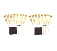 Rdjumpdjo Tuning Fork, 14 Chakras+2 Soul Purpose Weighted Tuning Forks,Aluminum Alloy Instrument 126.22-141.27 Hz Etc.Golden