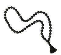 RDK Original Ebony Knotted Japa Mala - 54 Beads Rosary Meditation Necklace with Tassel | Handcrafted Karungali Kattai Malai Prayer Beads for Yoga, Mindfulness & Spiritual Practice