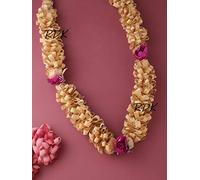 RDK Sandalwood Processed Photo Frame Mala | Chandan Scented Wooden Chaal | Wooden Garland for Photos of Loved Ones|Traditional Mala for God, Ancestors and Pitra, Pooja Room (18 Inches)