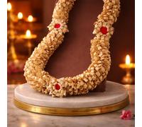 RDK SON'S Sandalwood Processed Photo Frame Mala | Chandan Scented Wooden Chaal|Garland for Photos of Loved Ones |Traditional Mala for God and Pitra, Pooja Room [Size:- 30 Inches]