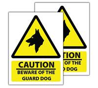 RDLCAR Beware of the Dog Signs 1mm Rigid PVC Pack of 2 Portrait 300mm x 400mm Outdoor Security Warning Notice Durable