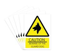 RDLCAR Beware of the Dog Signs 1mm Rigid PVC Pack of 5 Durable Portrait 200mm x 300mm Outdoor Security Warning Signs