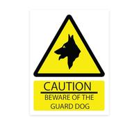 RDLCAR Beware of the Dog Signs Notice 1mm Rigid PVC Pack of 1 Durable Outdoor Security Warning 300mm x 400mm