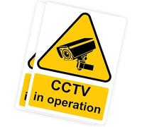 RDLCAR CCTV In Operation Signs 1mm Rigid Plastic Pack of 2 Durable 300mm x 400mm Warning Sign Security and Surveillance Signage for Home or Business