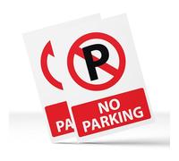 RDLCAR No Parking Sign - 1mm Rigid PVC - Highly Visible Caution Mark for Restricted Parking Areas - Clear and Bold Warning Message - 300mm x 400mm Portrait - Easy to Install, 2-Pack