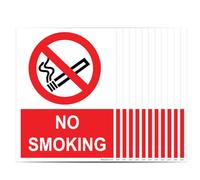 RDLCAR No Smoking Sign Warning Sign 5mm PVC Material Pack of 12 No Smoking Safety Warning for Public Places 150mm x 200mm Signs for Premises and Restricted Areas