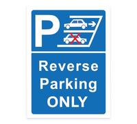 RDLCAR Reverse Parking Only Signs 1mm Thick PVC Pack of 1 Durable Portrait 300mm x 400mm Parking Safety Warning Sign High Visibility