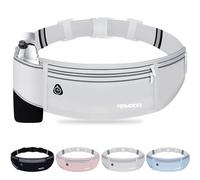 RDMODO Fanny Pack with Water Bottle Holder, Slim Running Hydration Belt for Women Men, Water Resistant Waist Pack for iPhone Samsung, No Bounce 4 Pockets Phone Holder for Running Walking Outdoor（Grey）