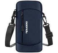 RDMODO Phone Holder for Running with Crossbody Strap, Running Armband Phone Holder for iPhone 12 13 14 15 16 Pro Max Samsung, Cell Phone Holder for Walking Women Men Under 7.5 Inch（Crossbody Bag Blue）