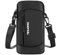 RDMODO Running Armband Phone Holder & Crossbody Shoulder Bag, Arm Band for Phone for Running Walking, Waterproof Phone Pouch for iPhone 16 15 14 13 Pro Max Samsung Galaxy 7.5 Inch（Crossbody Bag Black）