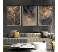 RDRDtbtr Modern Grey Gold Marble Canvas Painting Posters Prints Abstract Luxury Wall Art Pictures Living Room Bedroom Interior Home Decor 50x70cmx3 Unframed