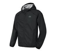 Rdruko Mens Hooded Waterproof Packable Rain Jacket, Black XXL