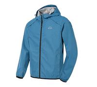 Rdruko Mens Hooded Waterproof Packable Rain Jacket, Blue XL