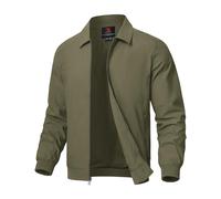 Rdruko Men's Lightweight Smart Casual Lapel Jacket, Army Green XL
