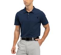 Rdruko Mens Polo Shirts Short Sleeve Breathable Quick Dry Tennis Golf Tops Casual Smart Work T Shirts with Pocket Navy Blue M