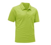 Rdruko Mens Short Sleeve Golf Polo with Chest Pocket, Chartreuse M