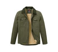 Rdruko Men's Winter Workwear Jackets, Sherpa Detroit Barn Trucker Fleece Jacket 5 Pockets Full Zip Heavy Warm Cotton Coats, Army Green, L