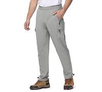 Rdruko Stretch Work Trousers Mens Lightweight Pants Quick Dry Outdoor Hiking Camping Traveling Gardening Walking Trousers with Zip Pockets (Light Grey XXL)