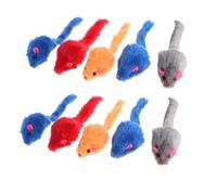 RDTGHY 10PCS Plush False Mice Cat Toys Sound Making Interactive Play Soft Material Random Colors for Indoor Cats Entertainment