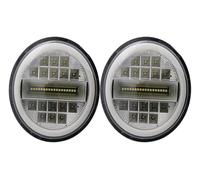 Rdtnvc Motorcycle Lights LED 2x 5.75 Inch Led Headlight High/Low Beam Halo For 3 & Speed Triple & Street Triple & Thunde 5 3/4" Projector Dirt Bike Headlight(Black H)
