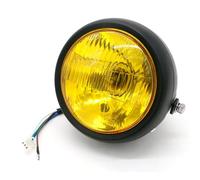 Rdtnvc Motorcycle Lights LED Motorcycle Headlight Black Metal Retro Halogen Front Light 12V Fits For Bikes Curisers Choppers For CG125 GN125 Dirt Bike Headlight(Model 2)