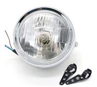 Rdtnvc Motorcycle Lights LED Motorcycle Headlight Black Metal Retro Halogen Front Light 12V Fits For Bikes Curisers Choppers For CG125 GN125 Dirt Bike Headlight(Model 13)
