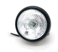 Rdtnvc Motorcycle Lights LED Motorcycle Headlight Black Metal Retro Halogen Front Light 12V Fits For Bikes Curisers Choppers For CG125 GN125 Dirt Bike Headlight(Model 1)