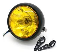 Rdtnvc Motorcycle Lights LED Motorcycle Headlight Black Metal Retro Halogen Front Light 12V Fits For Bikes Curisers Choppers For CG125 GN125 Dirt Bike Headlight(Model 12)