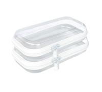 Rdttlv Clear Hard Plastic Zipper Case,3Pcs clear zipper case,clear makeup bag Can use for kids supplies, small toys, cosmetics or for everyday use,Convenient and portable storage box, 2PCS-M, 8 inches